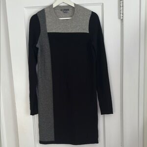 Vince Black and Gray Long Sleeve Sheath Dress
